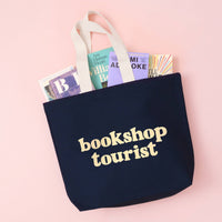 Bookshop Tourist - Midnight Blue Tote Bag