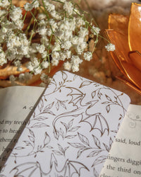 White and gold Floral Dragons Bookmark