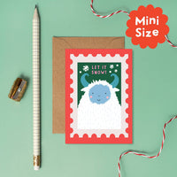 Yeti Stamp Mini Christmas Card | Mini Holiday Card