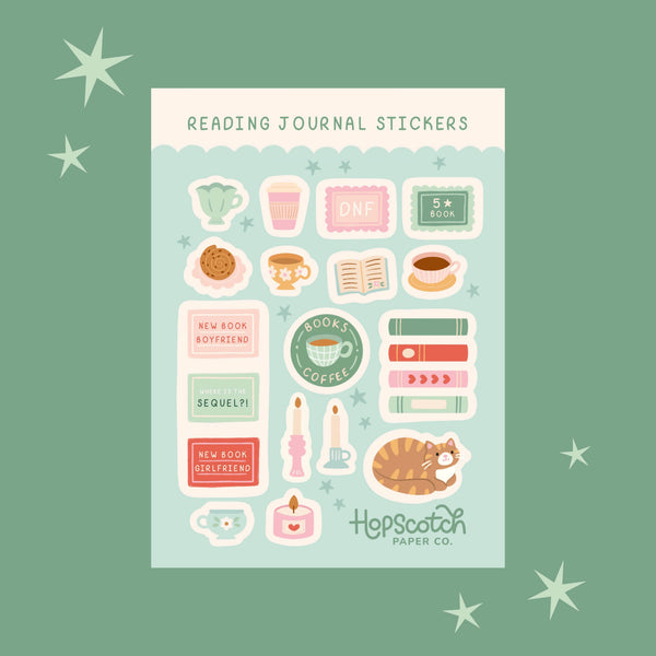 Reading Journal Sticker Sheet - Literary Stationery and Gift