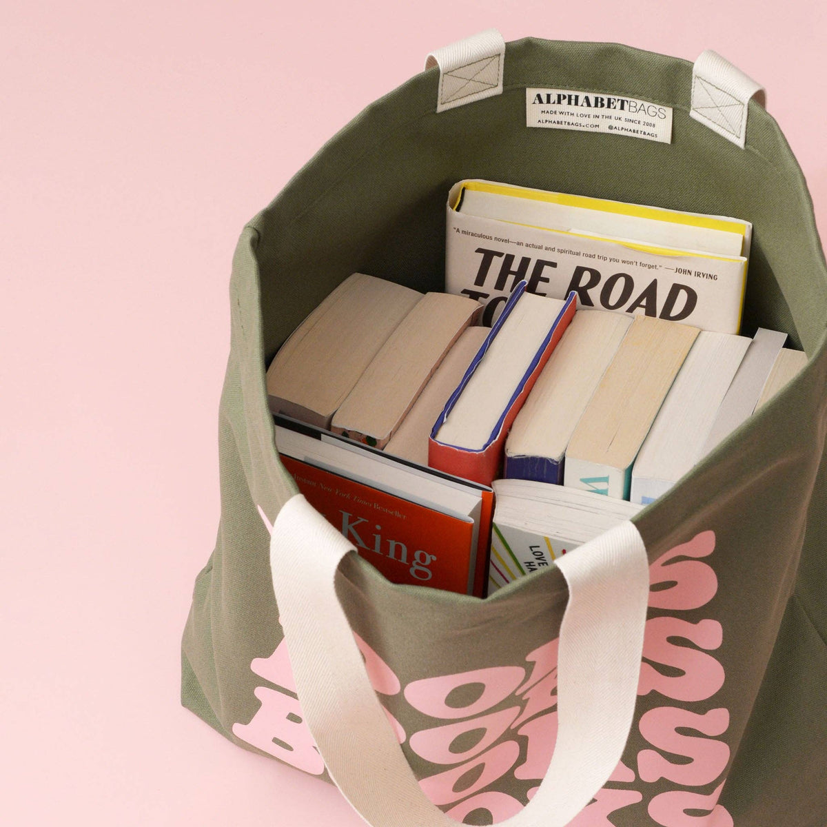 Books Books Books Books - Olive Green Canvas Tote Bag