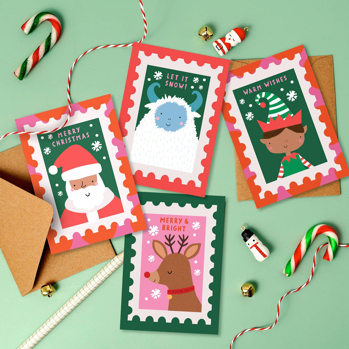 Yeti Stamp Mini Christmas Card | Mini Holiday Card