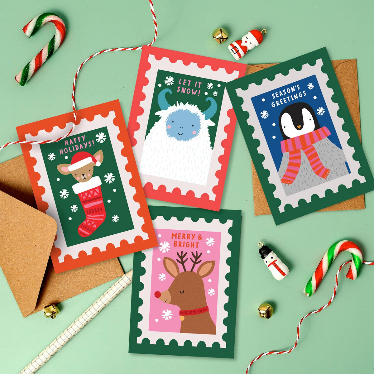 Yeti Stamp Mini Christmas Card | Mini Holiday Card