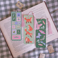Fantasy Foxes Bookmark, Fantasy Bookmark with Tassel