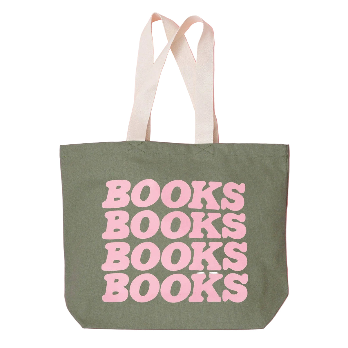 Books Books Books Books - Olive Green Canvas Tote Bag