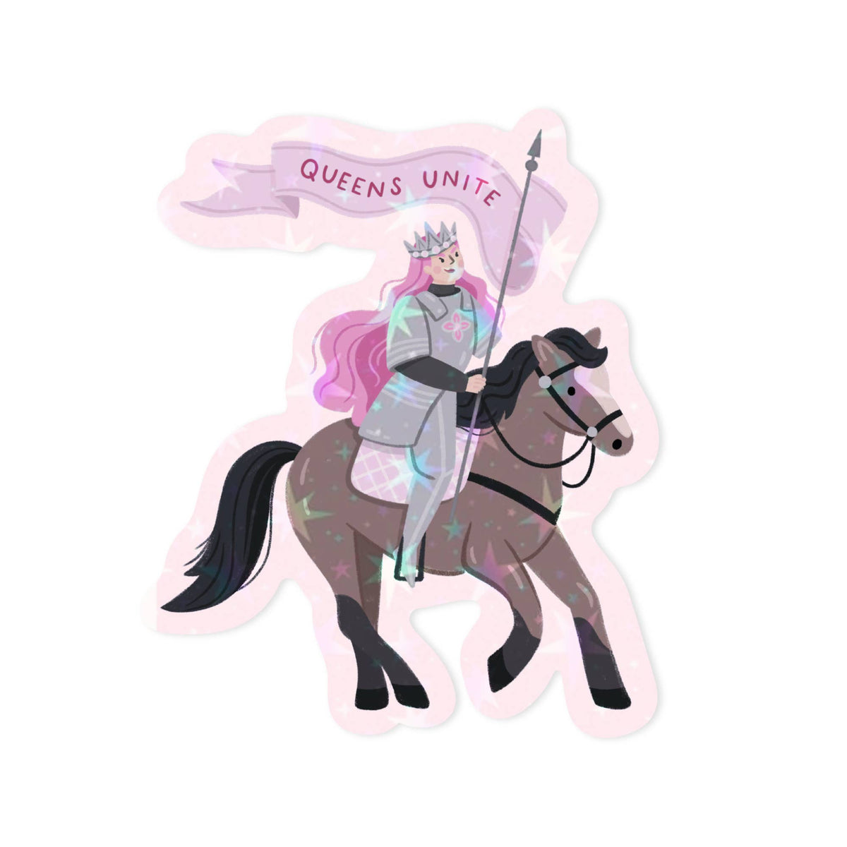 Fantasy Queen Holographic Vinyl Sticker - Feminist Sticker