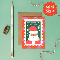 Santa Stamp Mini Christmas Card | Mini Holiday Card