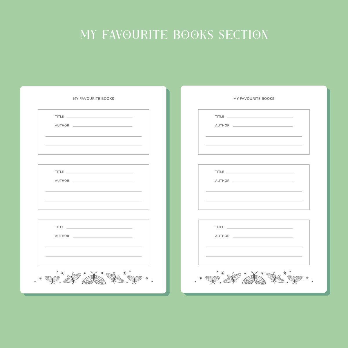 Whimsical Reading Journal – Literary 50 Book Review Notebook