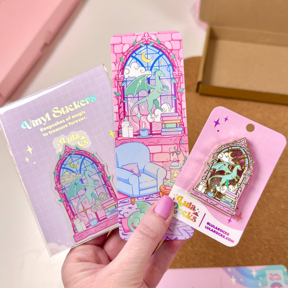 Library Window Liquid Glitter Enamel Pin
