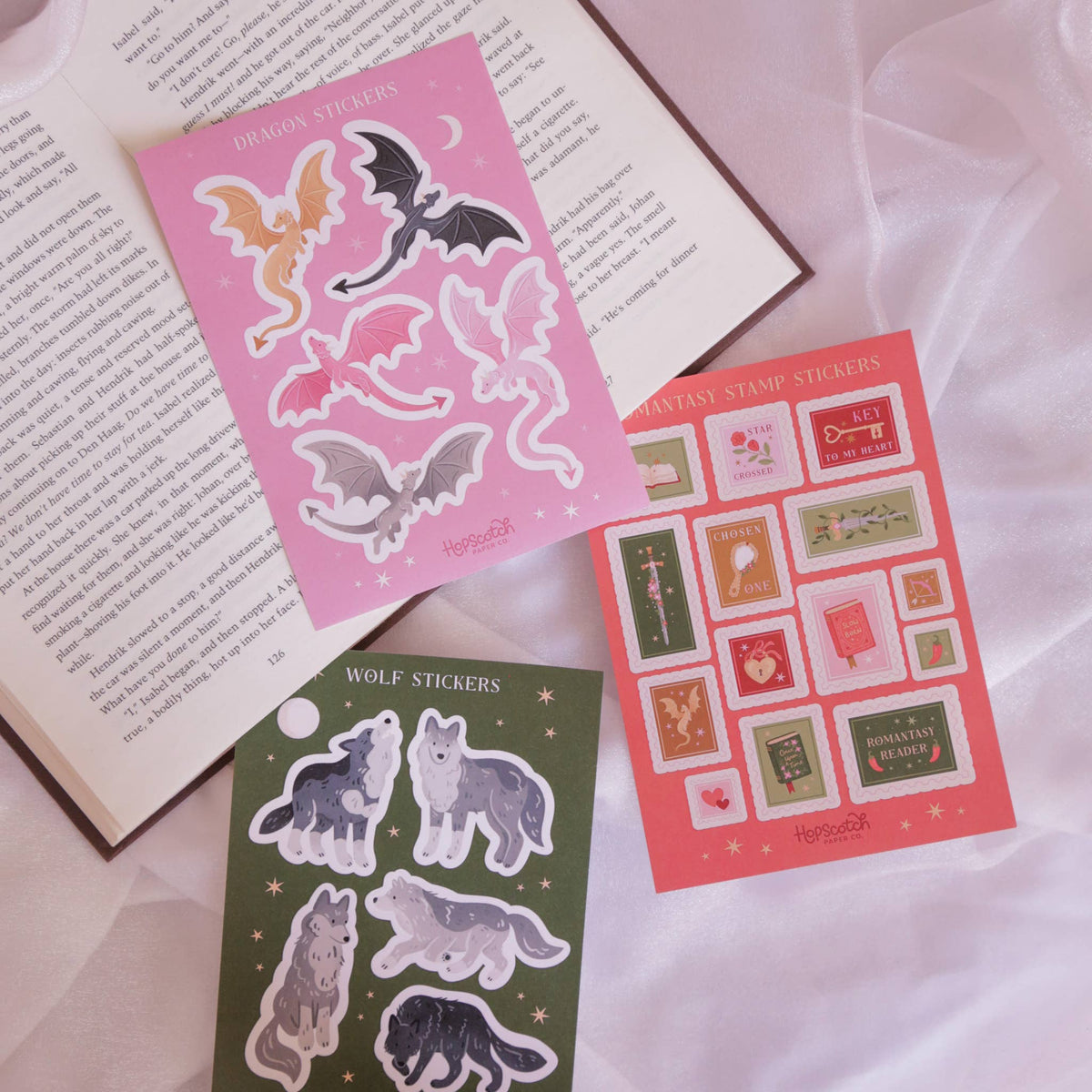 Romantasy Stamps Sticker Sheet - Fantasy Book Gifts
