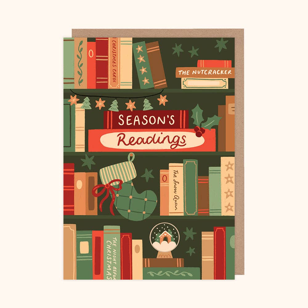 Season's Reading Book Christmas Card Pack - 6 Cards