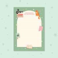 Cat Books Notepad – Literature Stationery Gifts