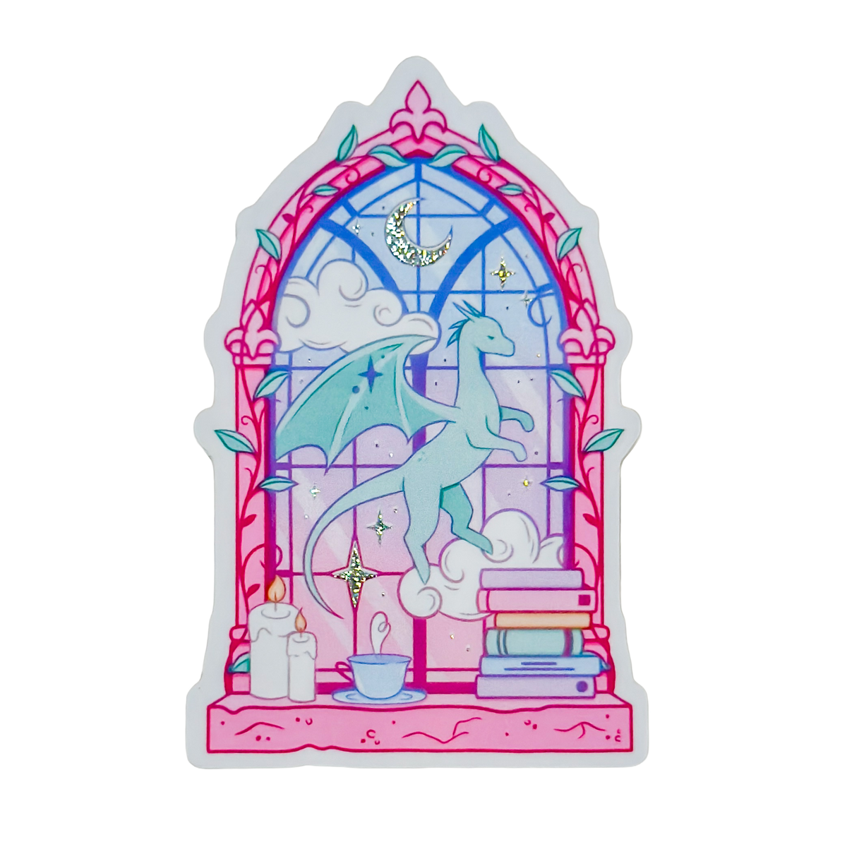 Library Window Pixie Dust Glitter Sticker | Small