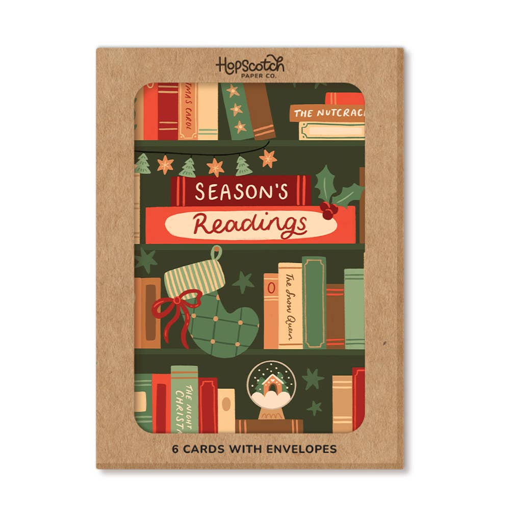 Season's Reading Book Christmas Card Pack - 6 Cards