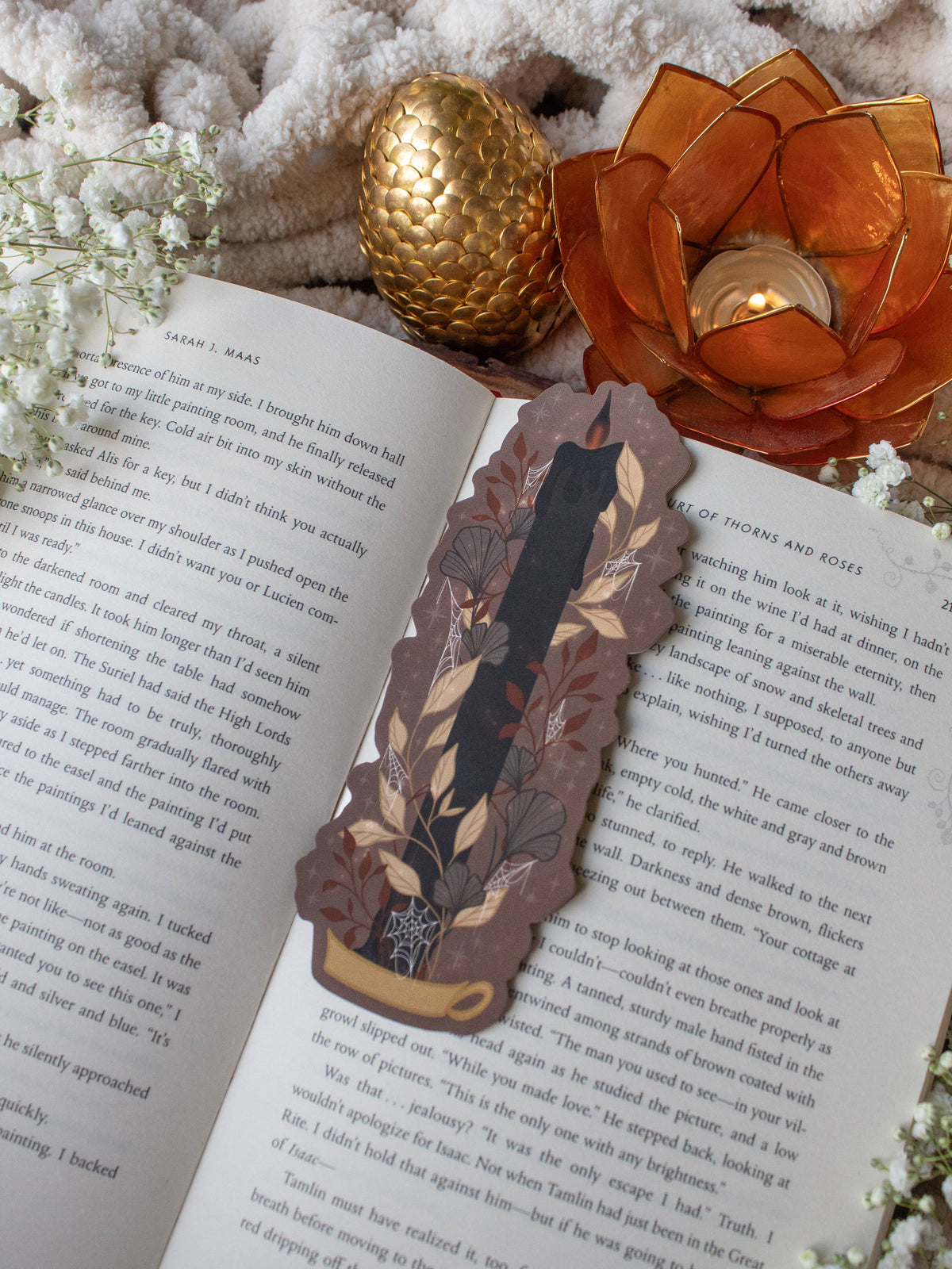 Black Flame Candle Bookmark