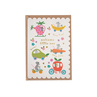 Mice Fruit Dash Welcome Baby Card