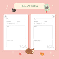 Reading Journal Cats – 50 Page Book Review Notebook