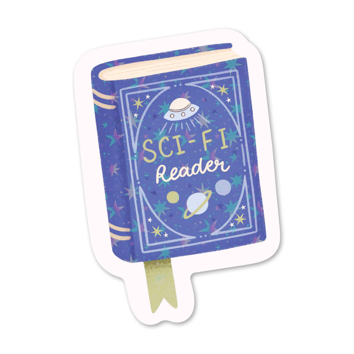Sci-Fi Reader Holographic Vinyl Sticker - Book Sticker