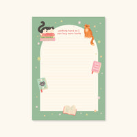 Cat Books Notepad – Literature Stationery Gifts