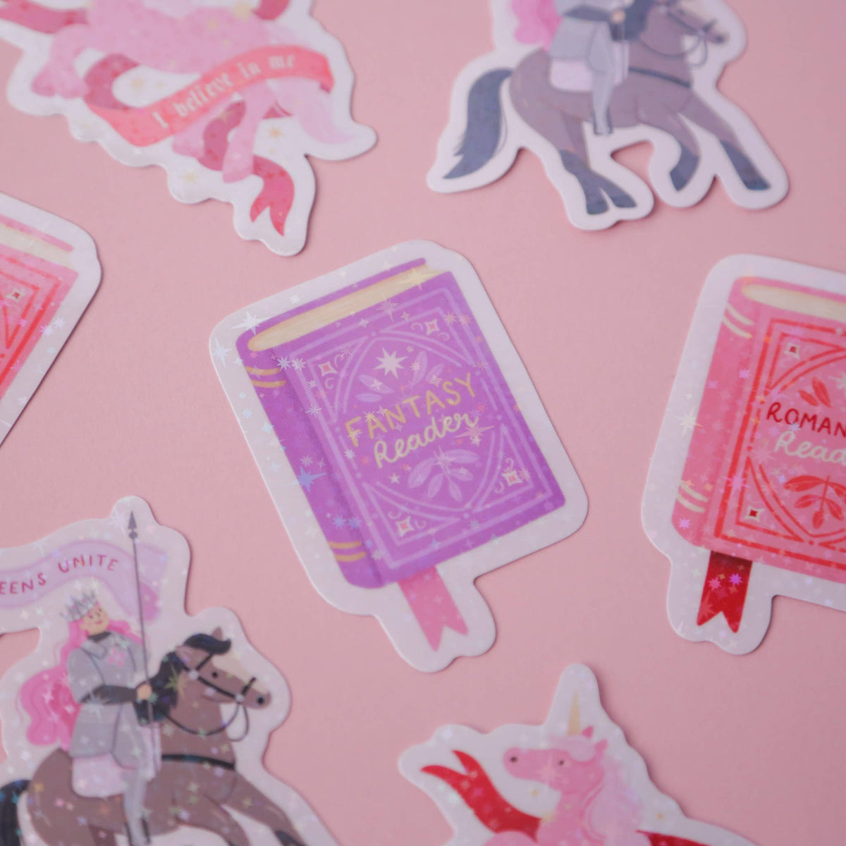Fantasy Reader Holographic Vinyl Sticker - Book Sticker