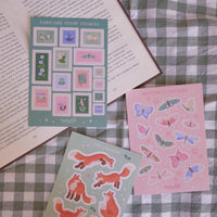 Fairycore Stamps Sticker Sheet - Fantasy Book Gifts