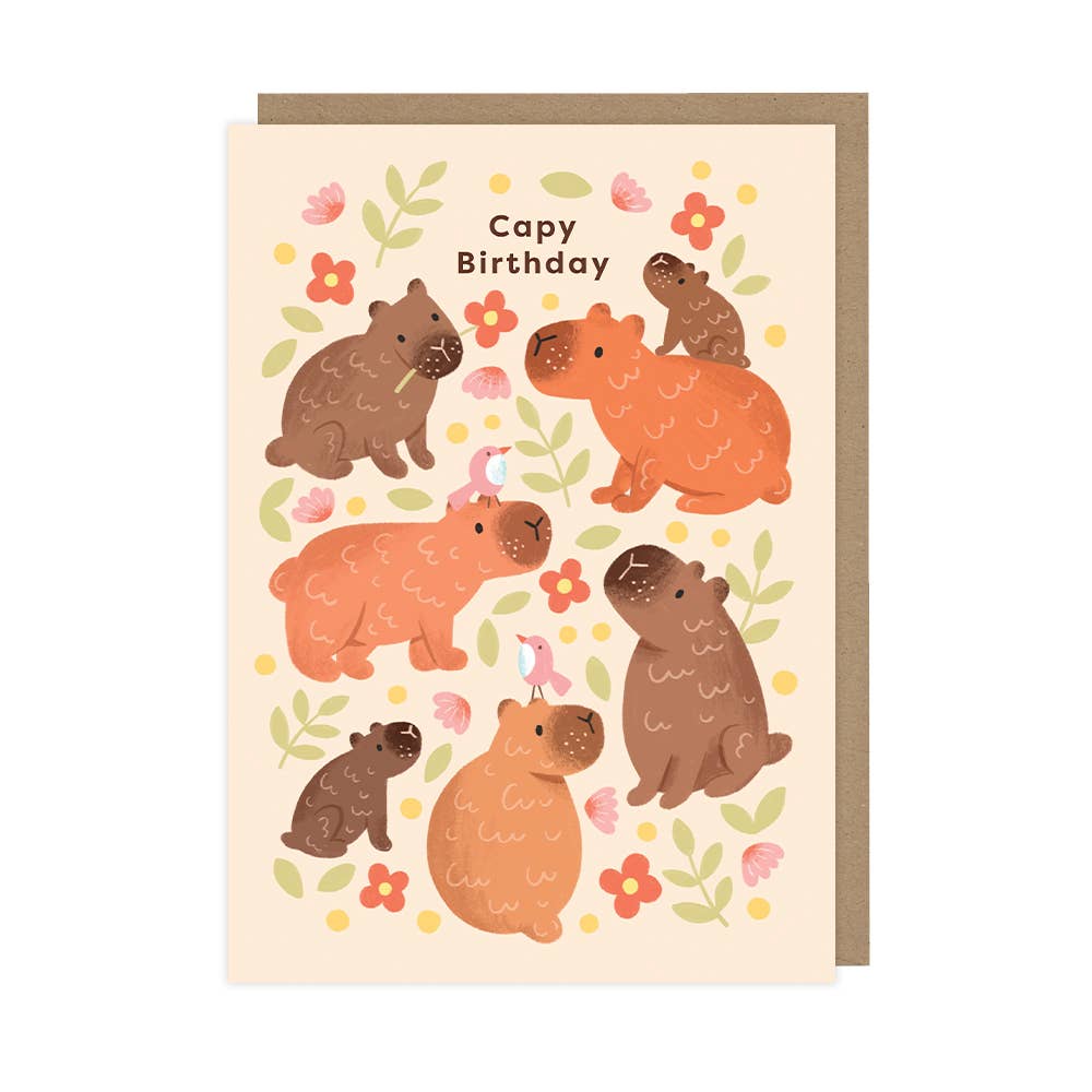 Capybara Birthday Card - Cute Children's Birthday Card