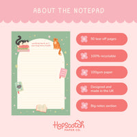 Cat Books Notepad – Literature Stationery Gifts