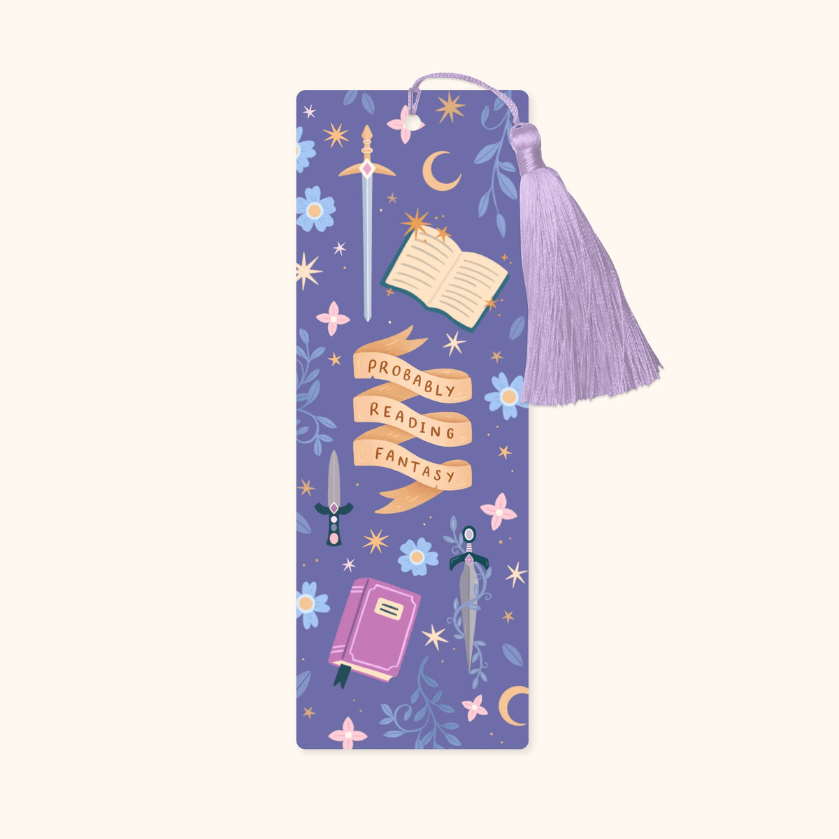 Probably Reading Fantasy Bookmark with Tassel