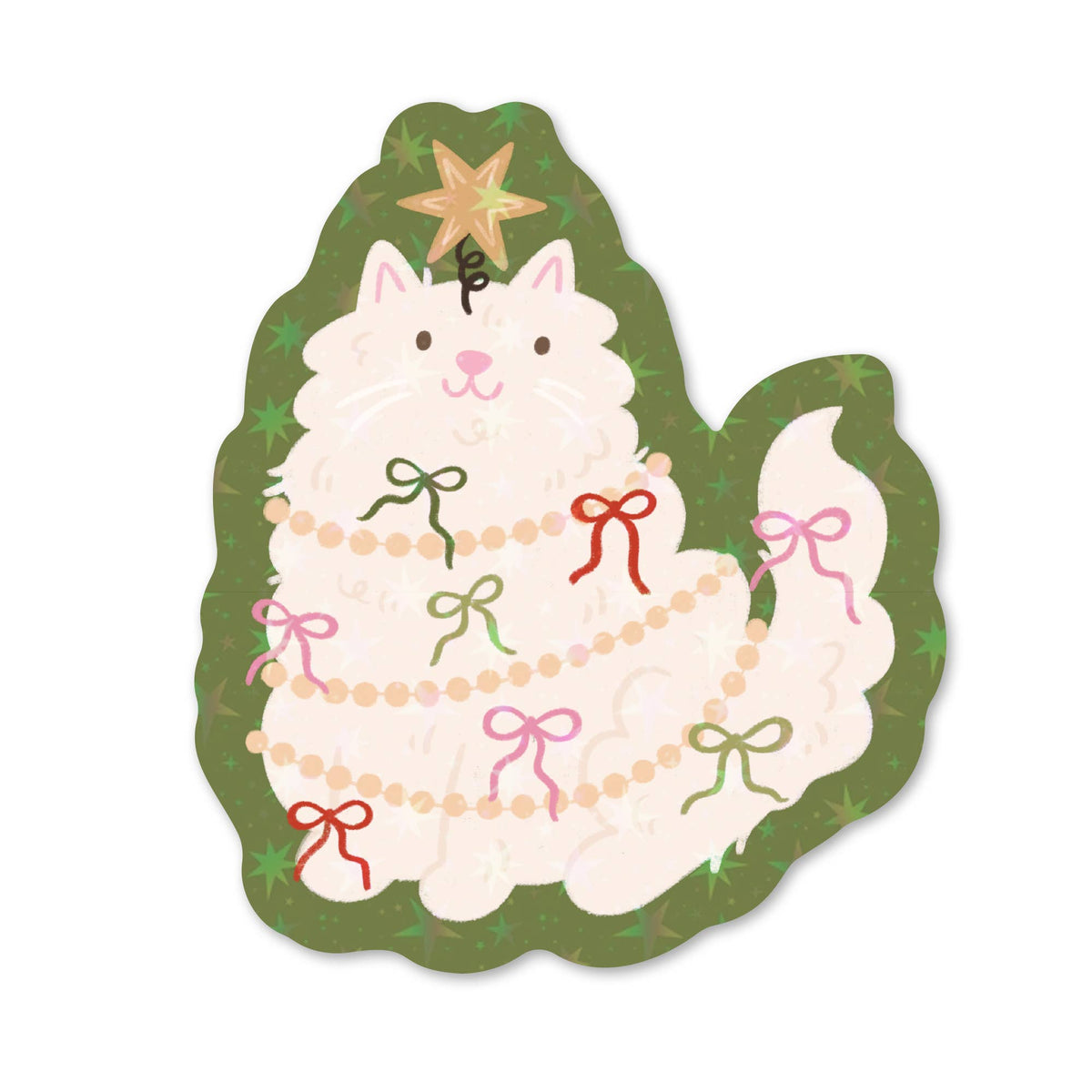 Fairy Cat Holographic Vinyl Sticker - Cosy Sticker