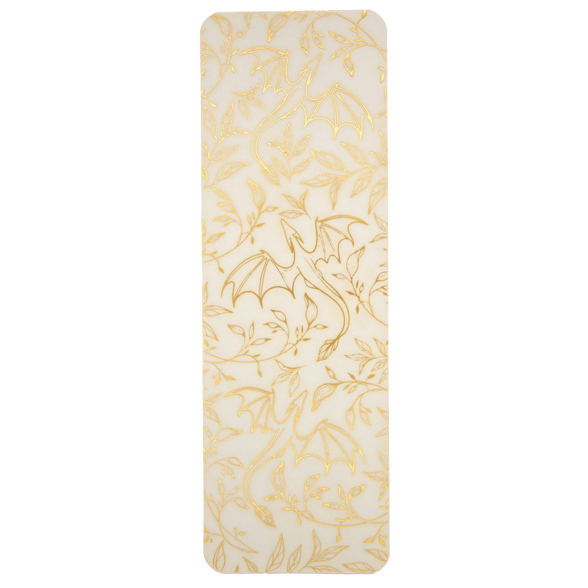 White and gold Floral Dragons Bookmark