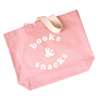 Books and snacks bag - blush pink